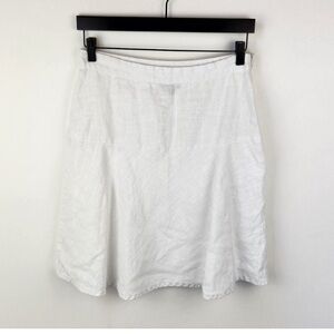 NTCO Nomadic Traders White 100% Linen Mini Skirt sz M Neutral Lagenlook